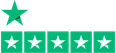 Trustpilot logo and five green starts